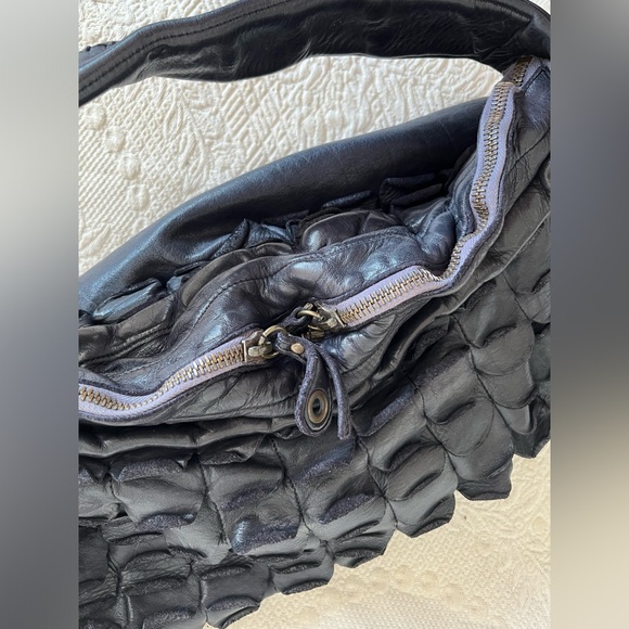 NWT heavy, buttery soft Leather bag ITALY Italian designer boho - Picture 7 of 17